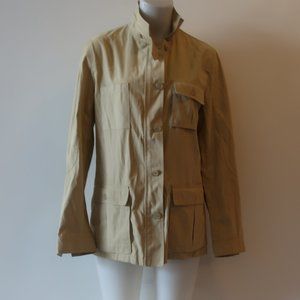 WOMEN VALSTAR TAN ZIP BUTTON UTILITY SHIRT JACKET 44/IT US/34-36(L) *